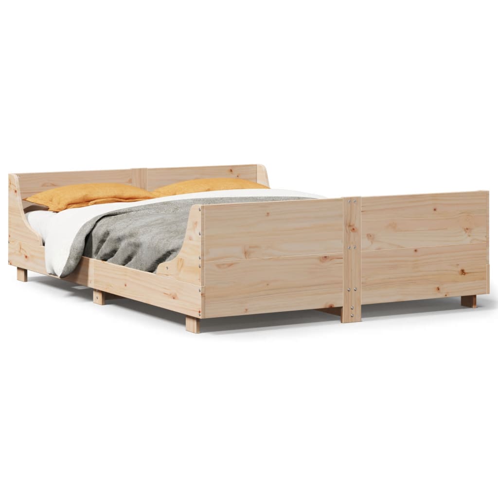 Bed Frame without Mattress 120x190 cm Small Double Solid Wood Pine